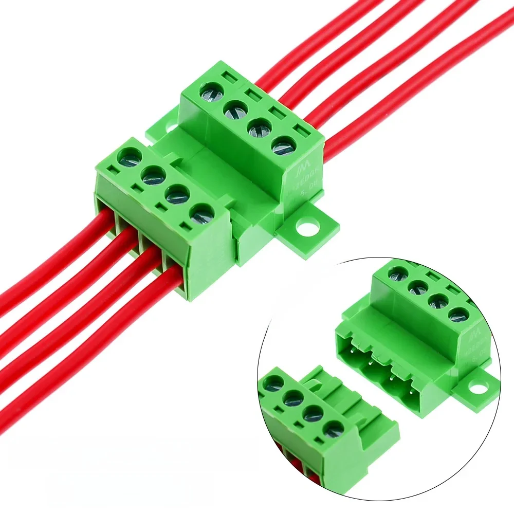 1 jeu d'accueil sans soudure type 2EDGRKC 5.08MM connecteur de bornier à vis PCB type enfichable type 2edg bornier vert