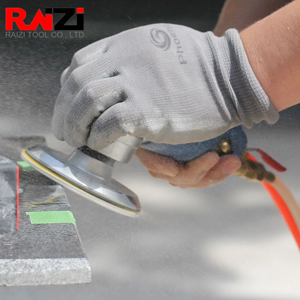 Raizi 1 pc Air Wet Polisher with 4 inch Backer Pad M14 Thread for Marble Granite Stone Polishing Machine Pneumatic Air Tool