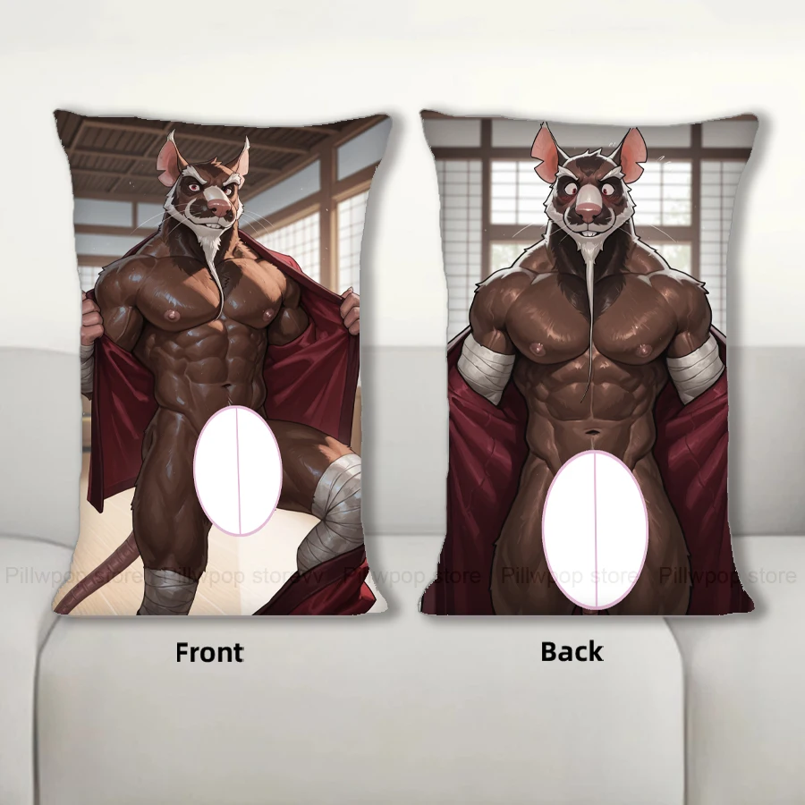 

Аниме-подушка Yuno Master Splinter Furry Dakimakura Nsfw Половина тела Мультяшная подушка Core Двусторонний принт 40X60 см