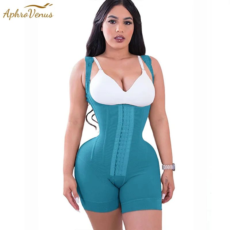 

Fajas Women's High Double Compression Garment Abdomen Control Hool-eyes Tummy Control Adjustable Bodysuit With Bones Body Shaper