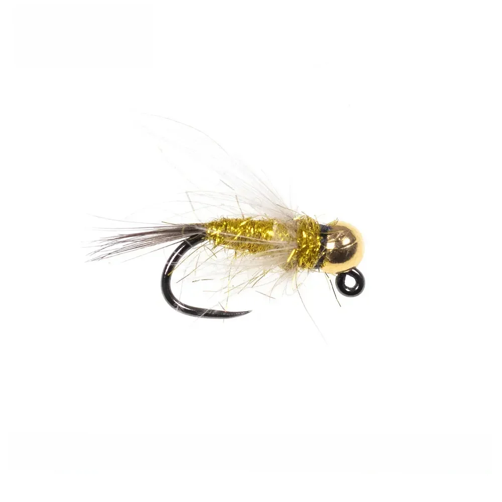 Bimoo 6 pièces # 12 tête de perle de tungstène CDC Hackle Jig nymphe mouche queue de faisan coulage rapide humide Euro nymphe mouche truite leurres de pêche