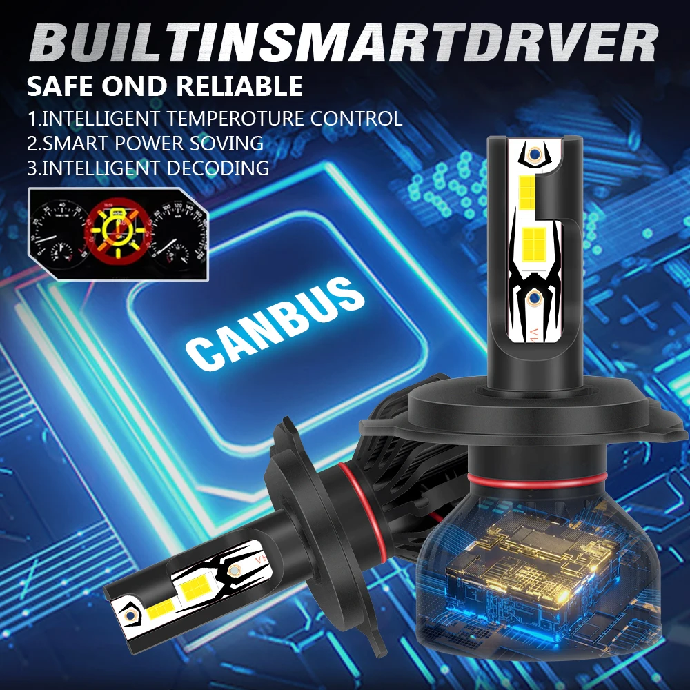 6000K Bulb Canbus Led Lamp CSP High Power Car Headlight Light 180W For Fiat PANDA 312 319 2012-2023 2013 2014 2015 2016 2017 - view 3