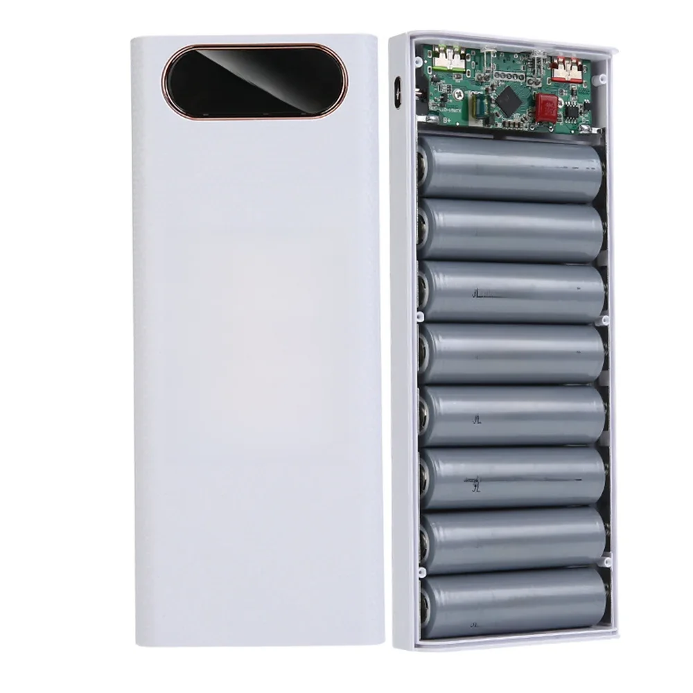 21700 latarka ładowarka Box uchwyt na powerbank DIY obudowa Dual USB 8x21700 obudowa baterii przechowywanie organizuj — zdjęcie produktu 7