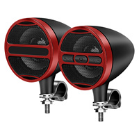 Motorcycle Bluetooth-Compatible Speaker Waterproof 12V MP3 Music Player FM Radio USB Stereo For 7/8-1.25 Handlebar Red Black