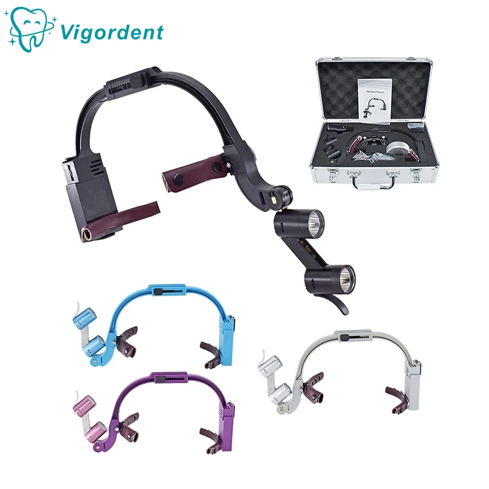 Dental Loupes LED HeadLight Lamp 2.5X/3.5X Binocular Dentist Loupe Magnification Vigordent Medical Lamp Dentistry Tools
