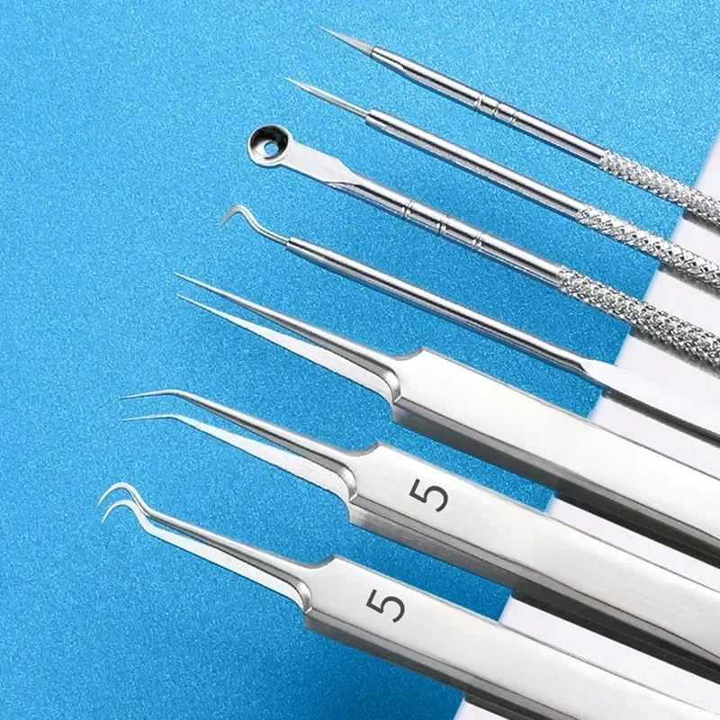Niemiecki Ultra-fine nr. 5 komórek pryszcze zaskórnika pęseta z klipsem uroda twarz salon zdrowia specjalne narzędzie do usuwania zaskórników igła do trądziku — zdjęcie 2