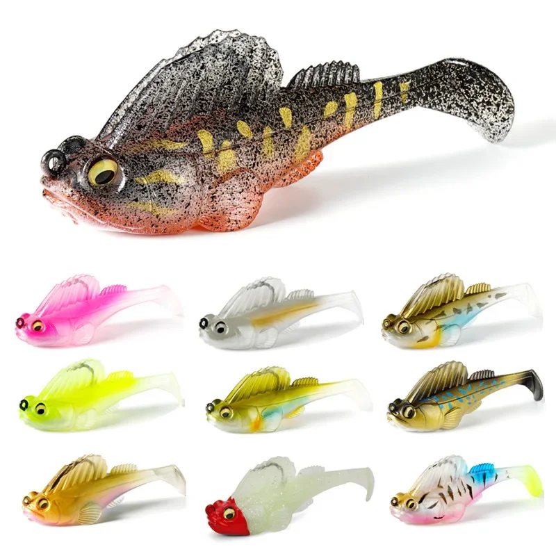 PROBEROS Silicone foncé dormeur leurres de pêche 14g gabarit Wobblers appât souple pour brochet bar alose perche Swimbaits Pesca matériel de pêche