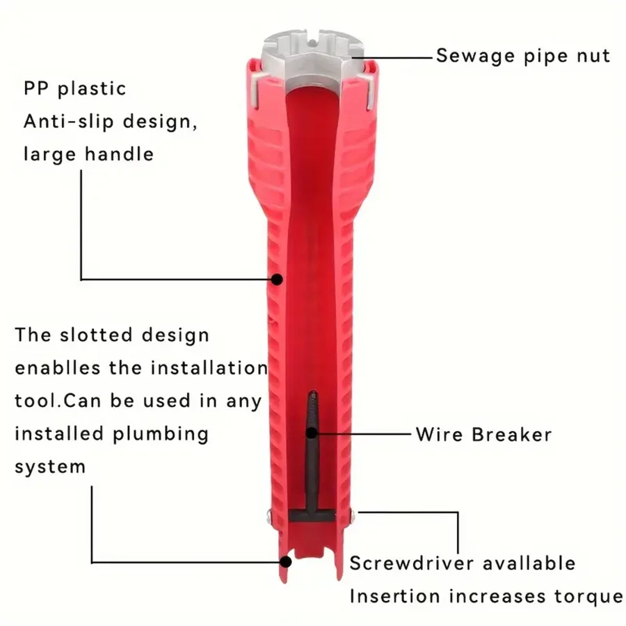 8 in 1 Sink Faucet Installation and Repair Wrenches, Multi-function Non-slip Faucet Wrenches, Bathroom Kitchen Wrenches