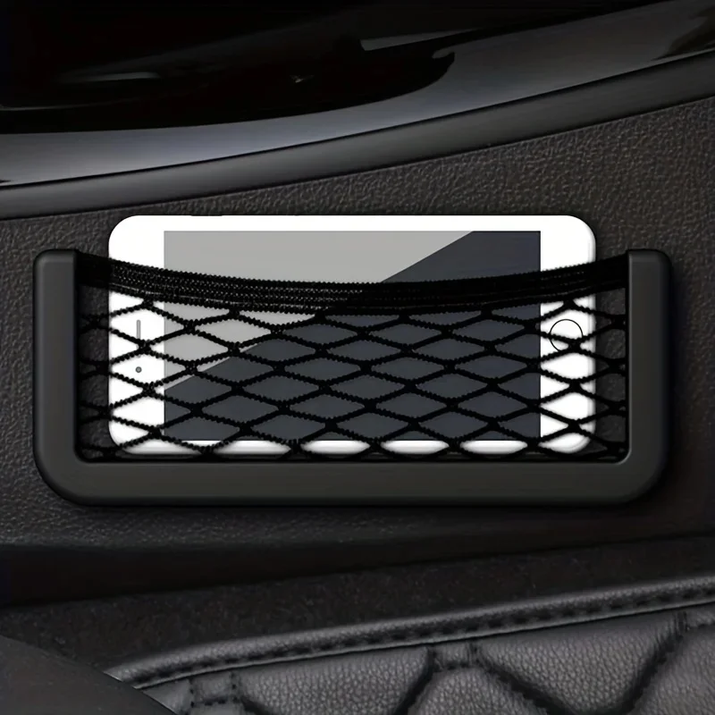 Sac de rangement universel pour voiture, support de téléphone, poche en filet, pâte automatique, accessoires de voiture, 20x8cm, 3 pièces