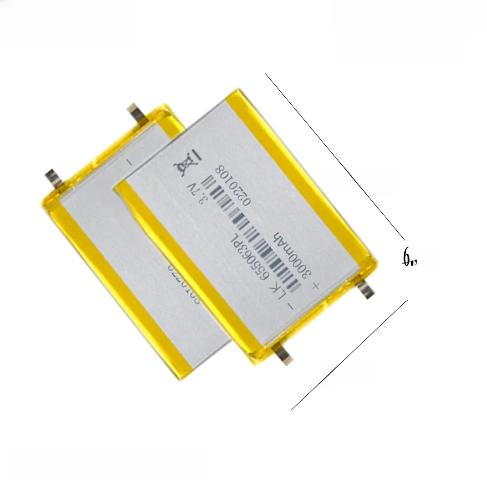 3.7V li battery 655063 3000mAh For Charger Mobile power lED light battery Outdoor heating gloves Outdoor lighting lamp