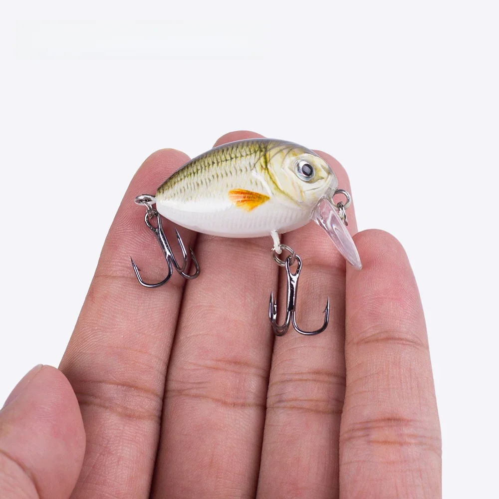 Mini crankbait 40mm 4g flottant, micro wobbler, crankbait bruyant, leurres de pêche pour eau douce, leurres artificiels durs, minnow, matériel de pêche au bar