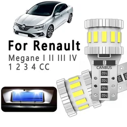 2Pcs T10 LED Bulbs License Plate Parking Lamp For Renault Megane I II III IV 1 2 3 4 CC Car Interior Lights