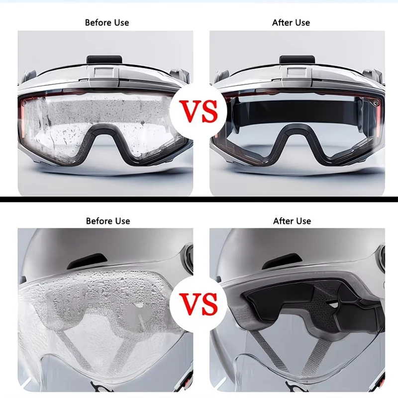100ml Quick-Acting Anti-Fog Spray, Clear Vision Defogging Cleaner for Helmet Visors, Vehicle Glass and Motorcycle Riding view 3