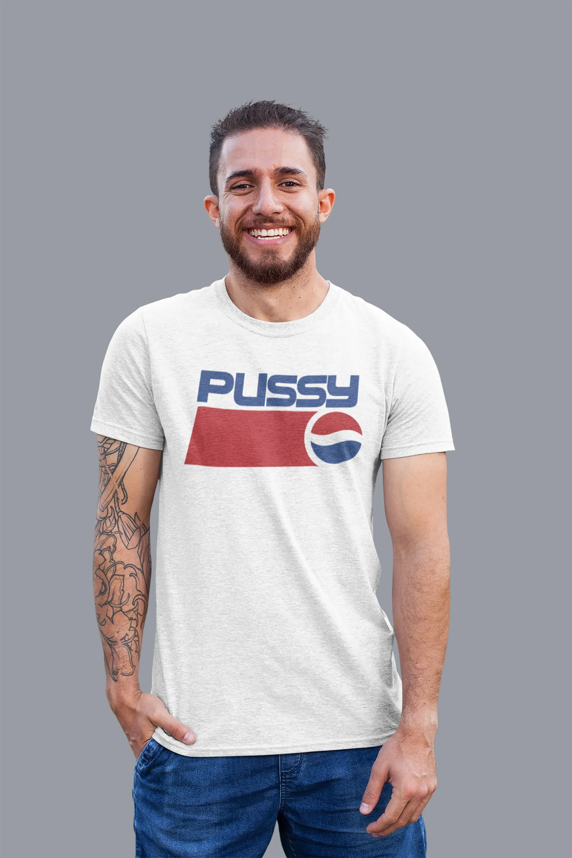 Unisex PUSS Printing T Shirt Fashion Vintage 100%Cotton T Shirts Casual Street Style Loose Tops Tee Men Women Clothing Y2k