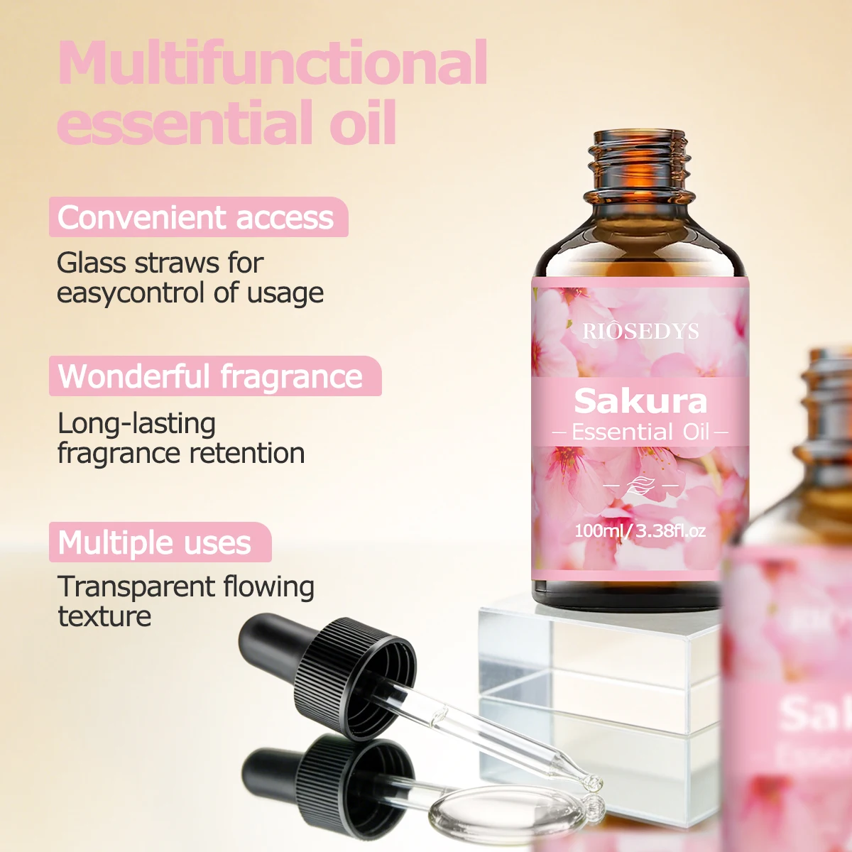 SAKURA Ätherisches Öl, frisches Blumenduftöl für Diffusoren, DIY-Bastelarbeiten und Aromatherapie, weiches und zartes Aroma – Detail 3