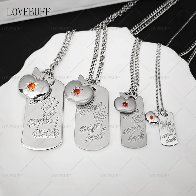 LOVEBUFF LAD Caleb When U Come Back & Apple Pendants Necklace