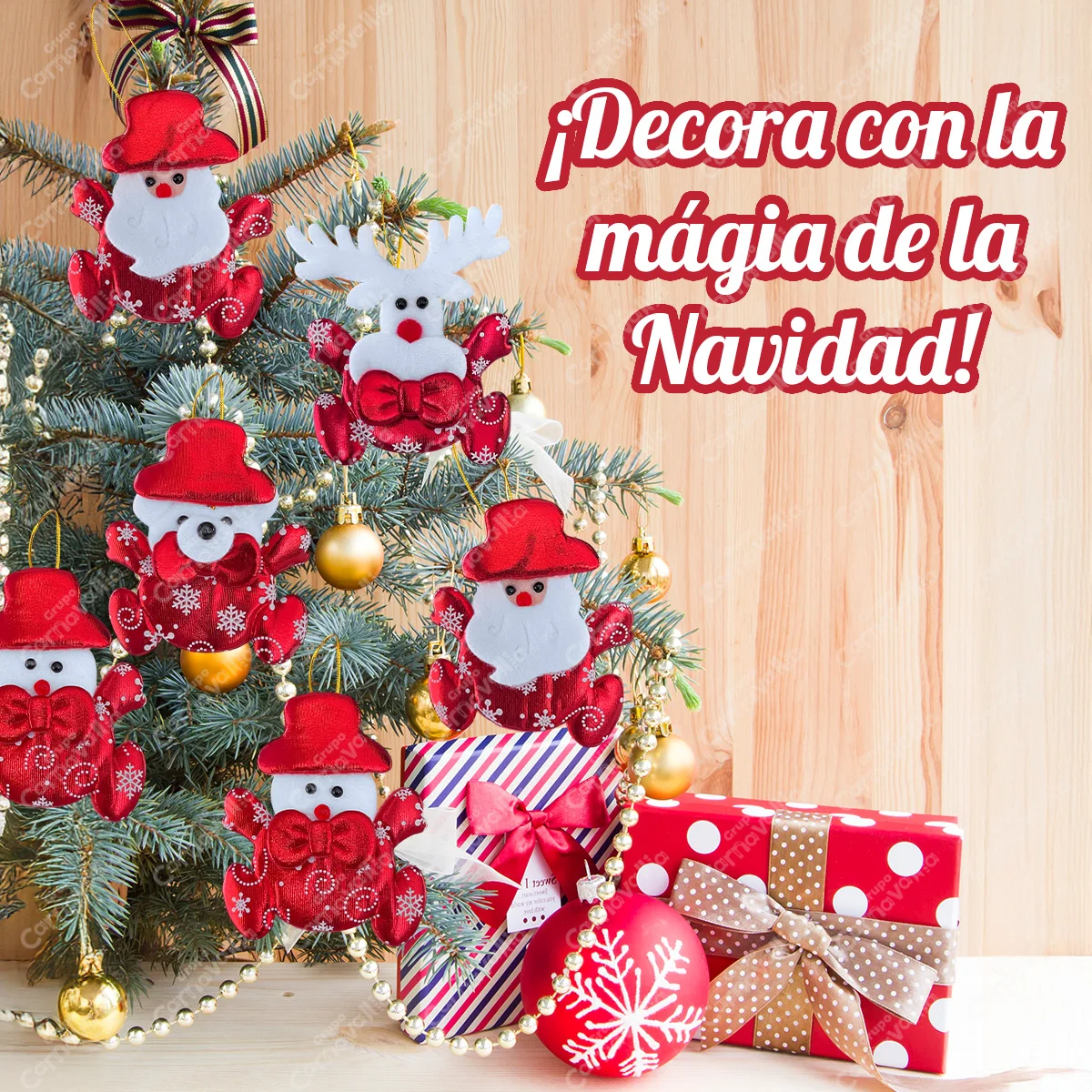 مجموعة مكونة من 12 قلادة عيد الميلاد الحلي لتزيين شجرة عيد الميلاد تماثيل عيد الميلاد المعدنية الحمراء Grupo Carnavallia