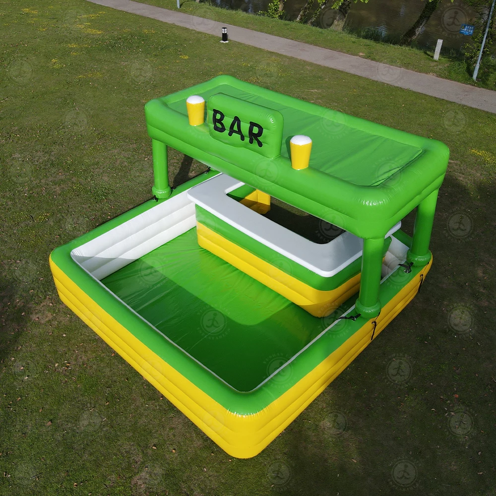 Bar gonfiabile per piscina gonfiabile in PVC da cortile esterno Tenda per feste potabile personalizzata Grande pub Bar gonfiabile Casa per piscina con ventilatore per feste