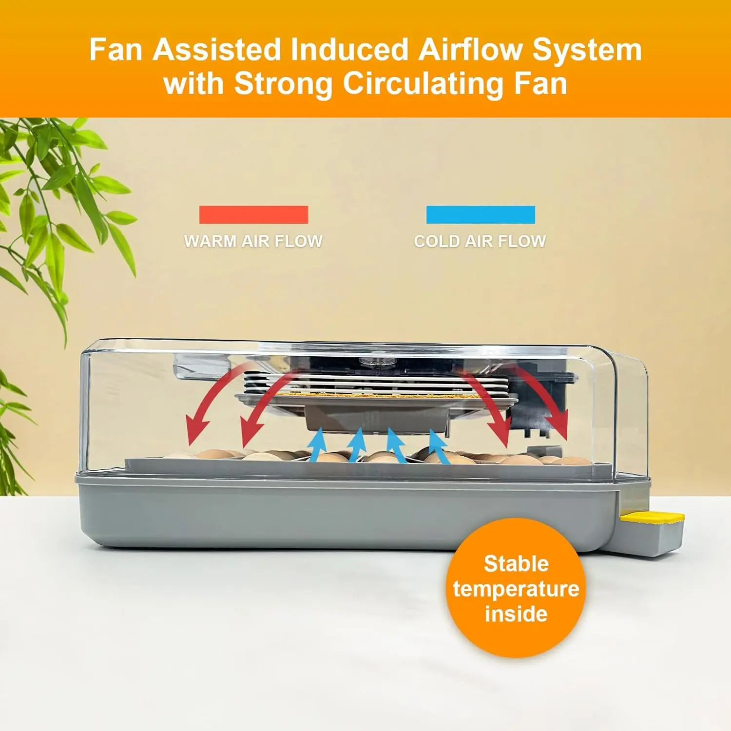 HOWOOlUA 48 Egg Incubator with Auto Temp & Humidity Control - Smart Digital Egg Hatcher Machine with Auto Egg Turner, LED Candle