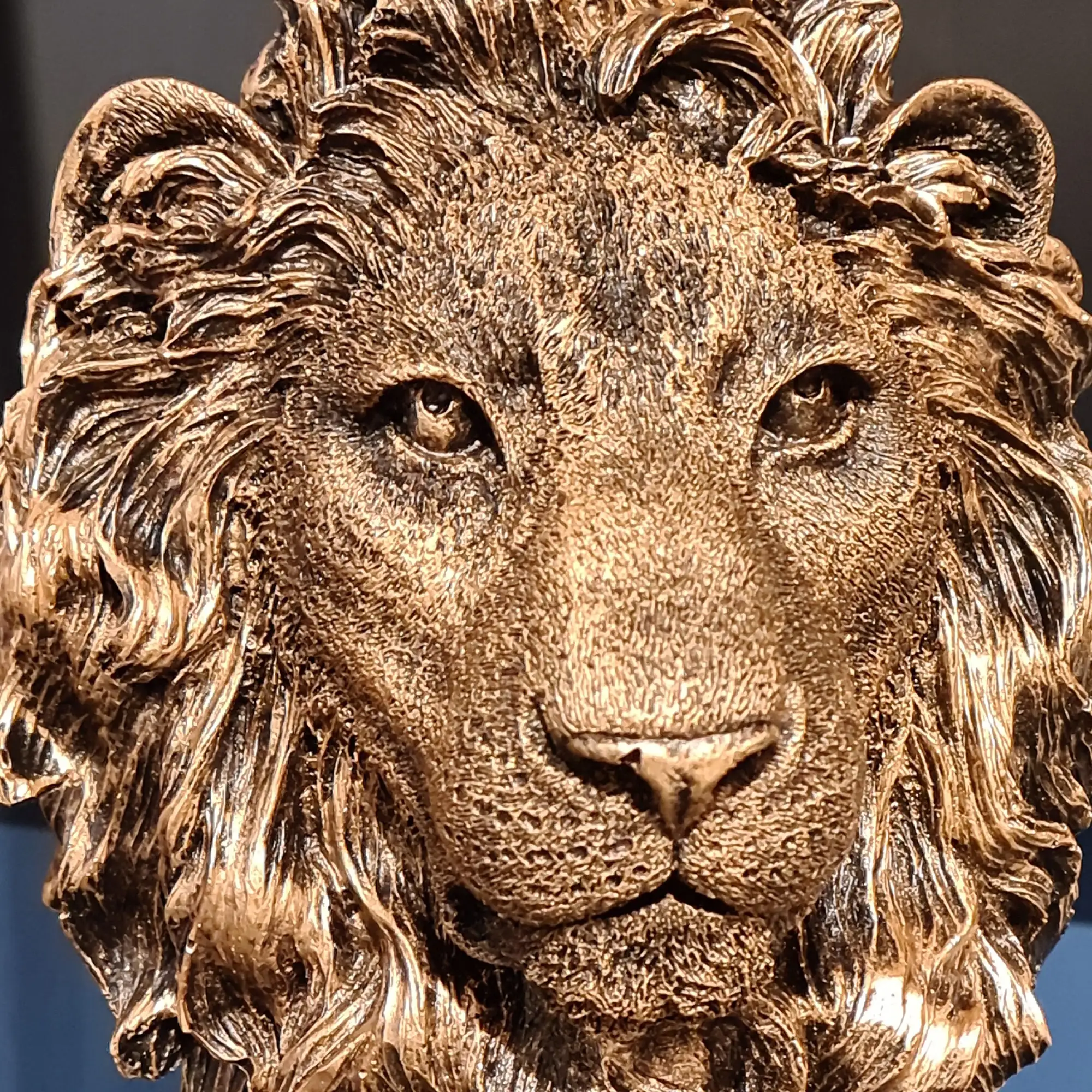 Lion Head Sculpture, Lion Statue, Lion Gold Statue, Home&Office Decor, Gift For Leading People, Farmhouse Decor, Father's day gi