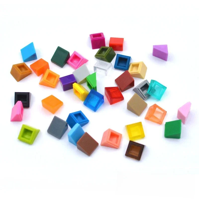 Blocs de construction pour enfants, 100 pièces, briques biseautées lisses, 1x1, taille créative éducative, Compatible avec 54200 jouets pour enfants