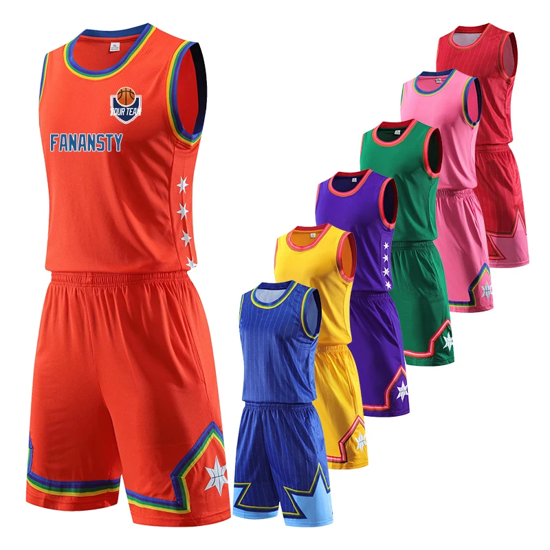 

New summer Basketball Jersey Uniform Custom Shirt Pants Set For Men Training Uniforms Suit Number Logo Children For Men