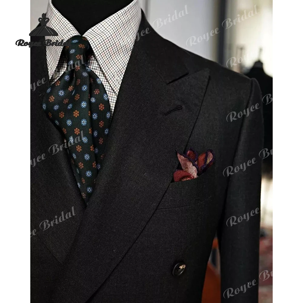 Costume deux pièces à revers pour hommes, Double boutonnage, couleur unie, Slim Fit, costume d'affaires formel, costume de mariage, 2026