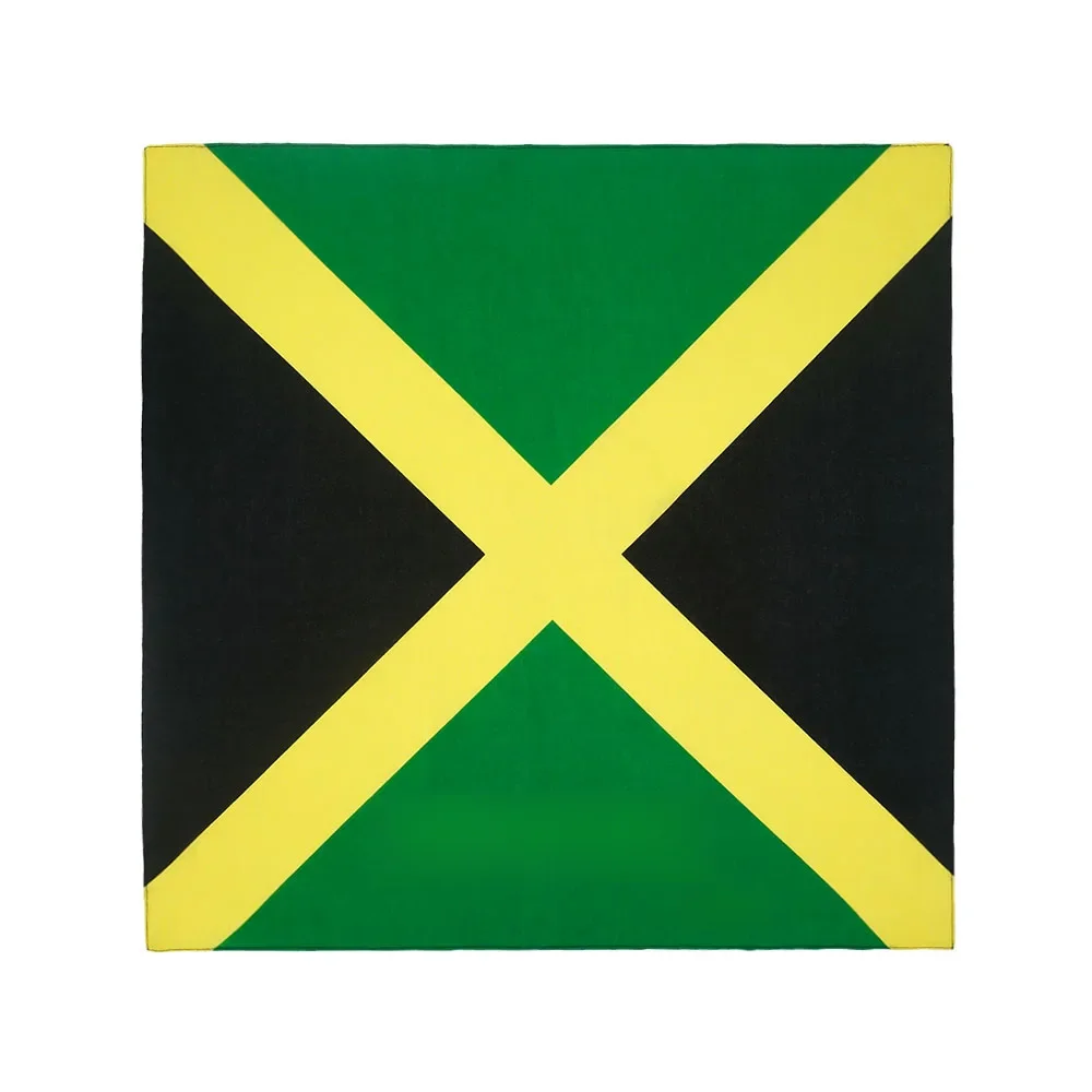 AliExpress Fandana Gear Square Running Headband Scarf Jamaica Flag Bandana 100% Cotton Biker Cycling Head Wrap Cowboy Kerchief Men Women Neck Accessary