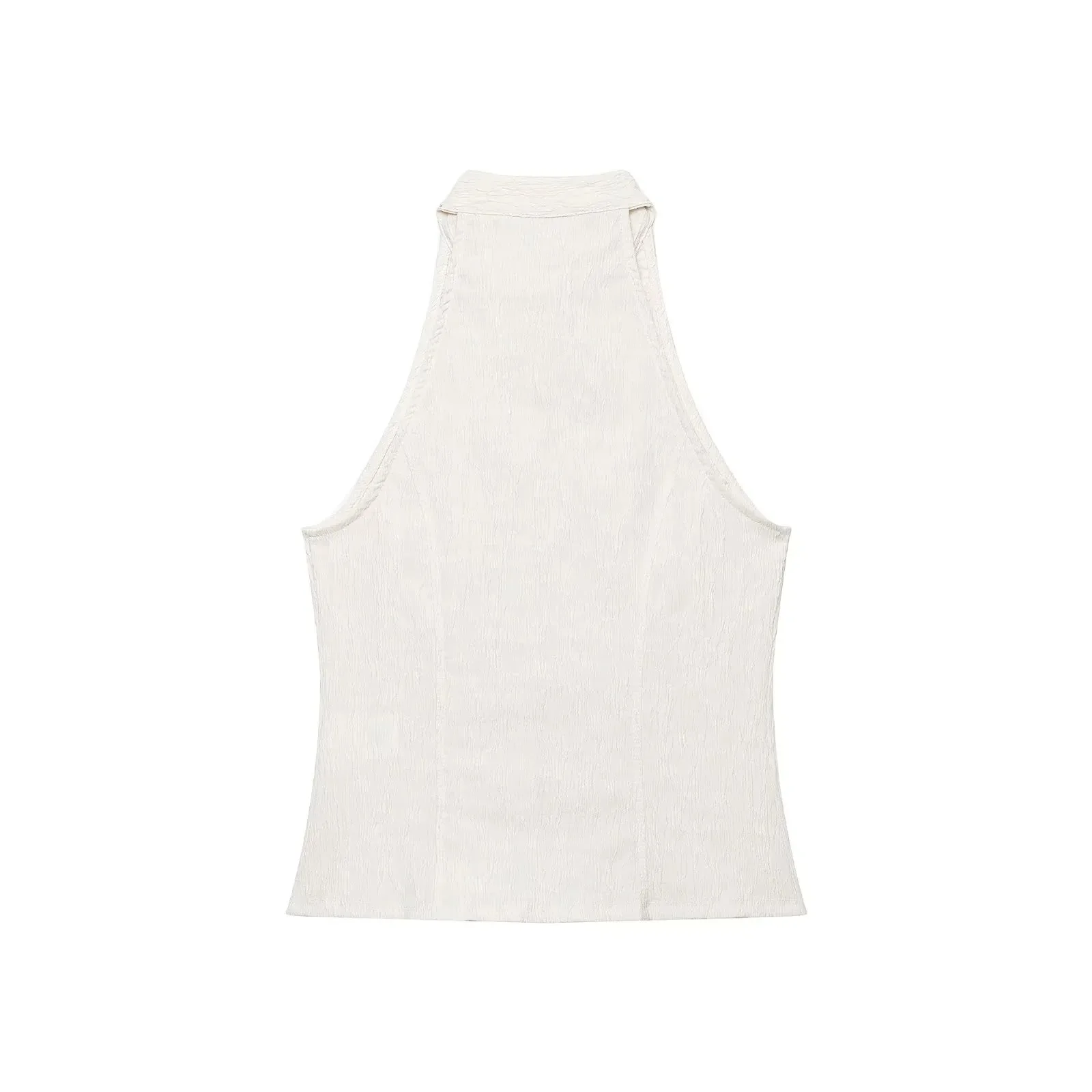 Women Vintage Halter Neck Sleeveless Vest Top Chinese Frog Button Double Breasted Tank Top French Chic Slim Party Crop Top