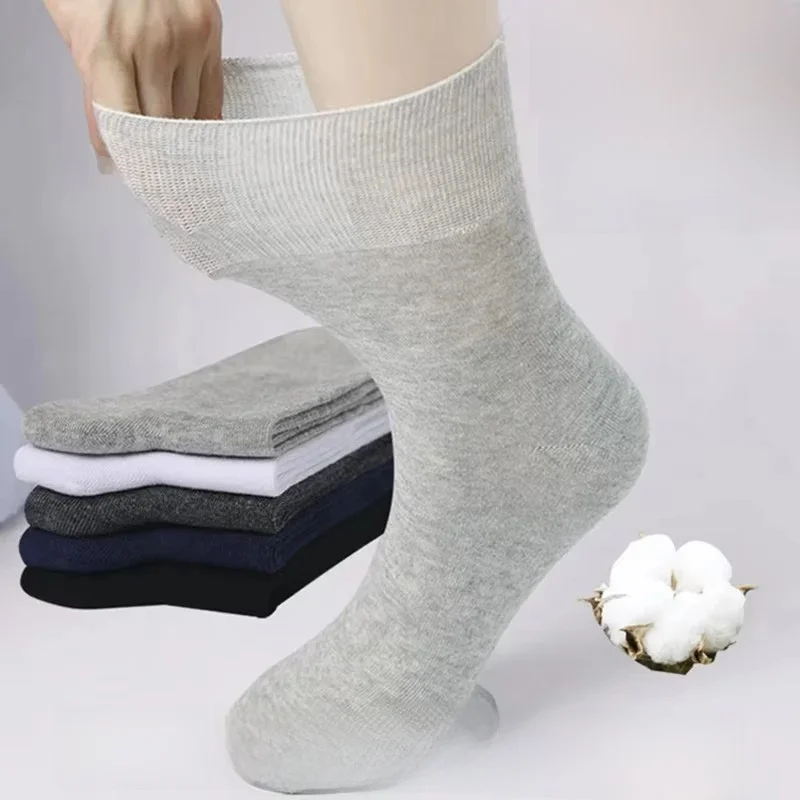 5 paires grande taille EUR 45-50 prévenir les varices chaussettes hommes diabétiques Patients coton bouche ample chaussette homme femmes confort Meias