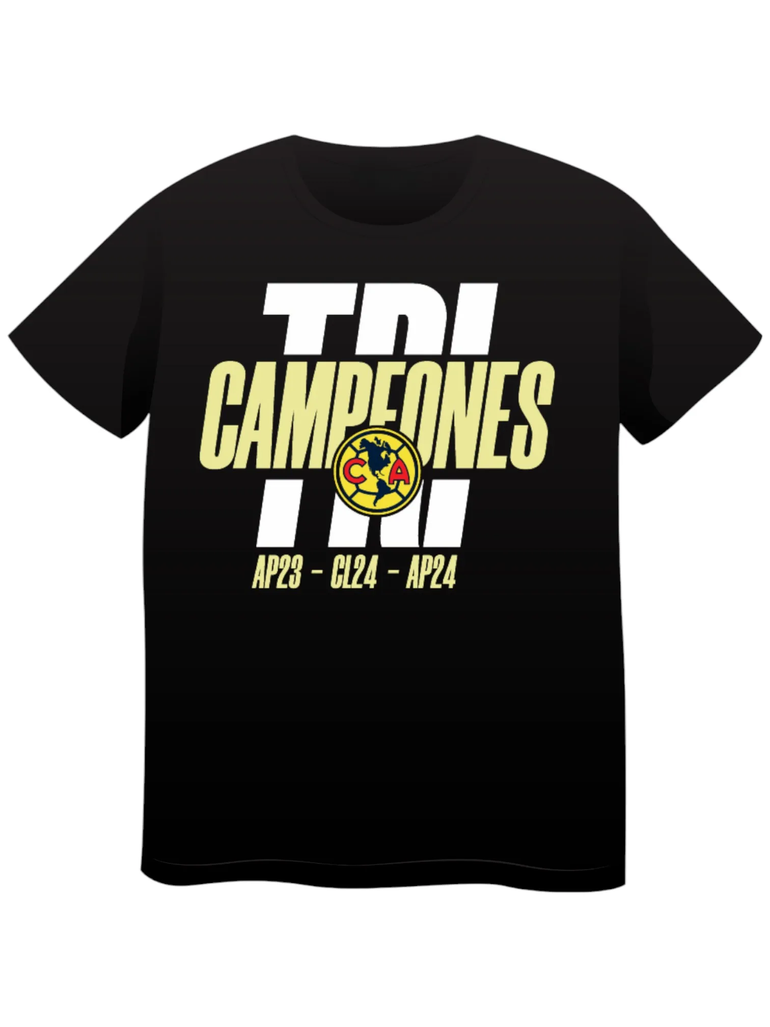 T-shirts america tricampeon AP23 - CL24 - AP24 Champions three-time champions