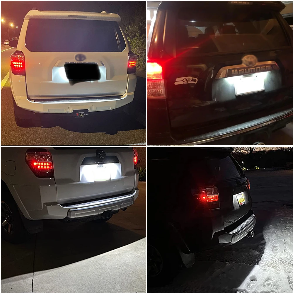 Number Plate Lamp For Toyota 4Runner Sequoia Land Cruiser Prado 2PCS Plug&Play No Error License Plate LED Lights For Lexus GX470