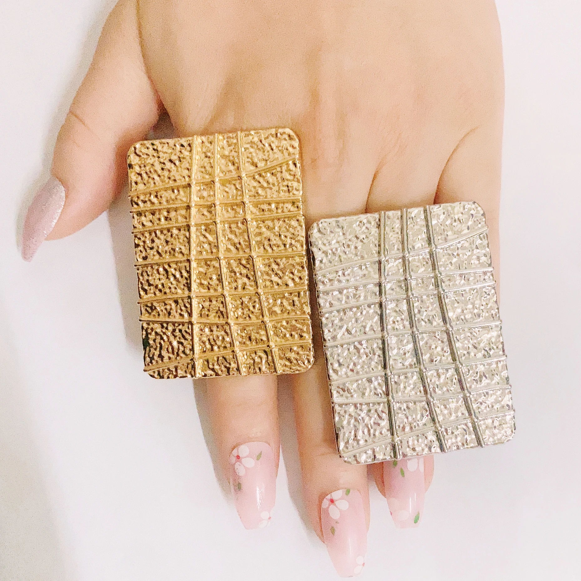 Big Gold Plated Adjustable Ring & Assorted Elements Jewelry Set