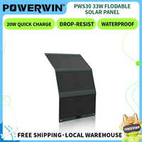 POWERWIN Foldable Solar Panel PWS30 IP65 Water Resist Soft 33W ETFE High Efficiency Flexible Fast Charge PD20W Type-C USB DC5521