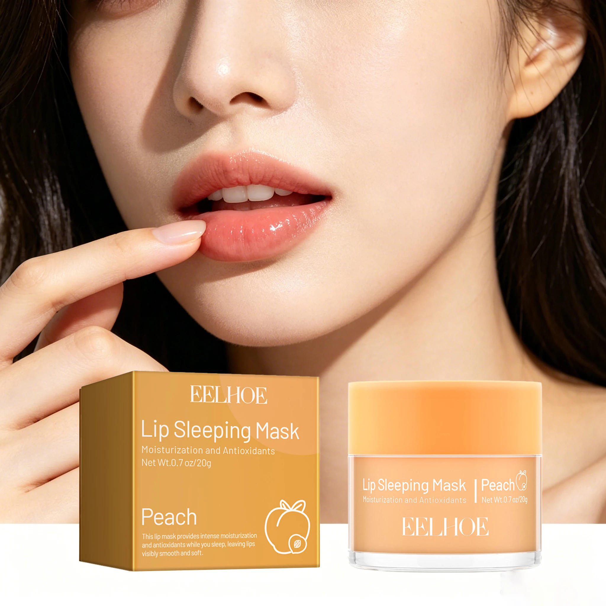 20g Peach Lip Sleeping Mask Deep Moisturizing Repairing Chapped Lips Nourishing Gentle Remove Dead Skin Enhance Smoothness Lip Care Mask