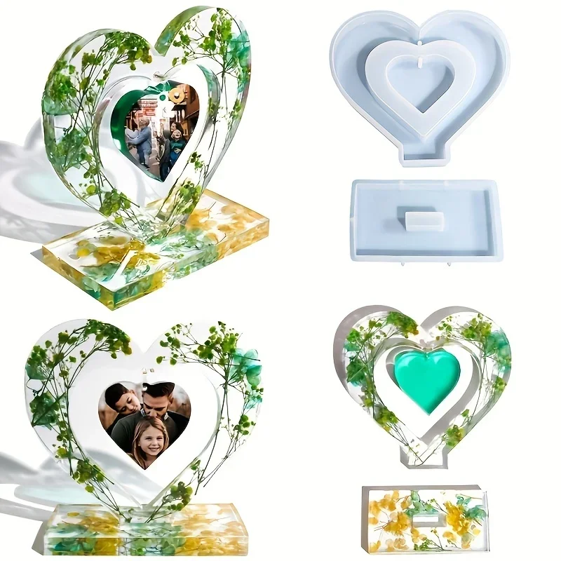 DIY Kristall Epoxidharz Form Liebe Fotorahmen Silikonform