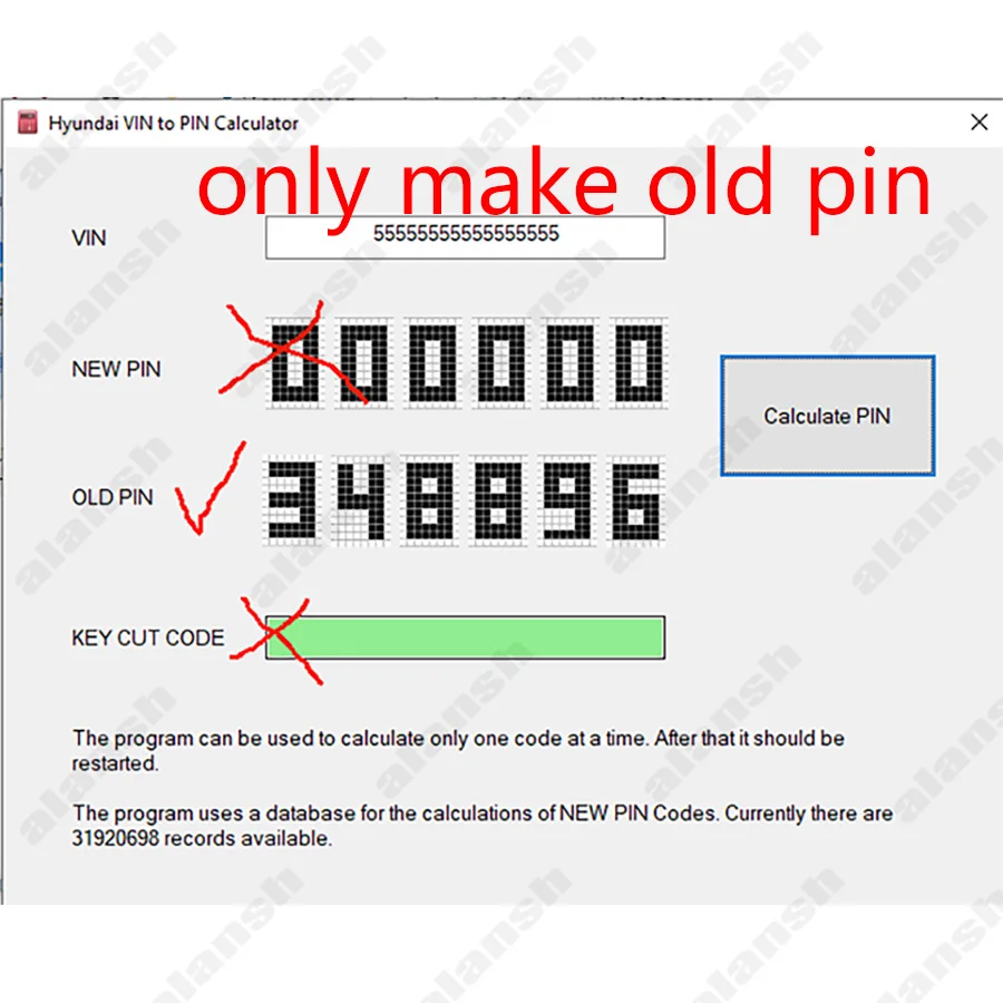 for Hyundai Kia VIN To PIN Code Calculator Offline with Nitroobd