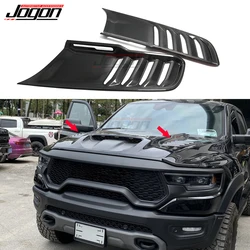 For Dodge Ram TRX 1500 2500 2019+ 2 Pcs Front Hood Engine Air Outlet Vent Cover Exterior Carbon Fiber Trim Car Accessories
