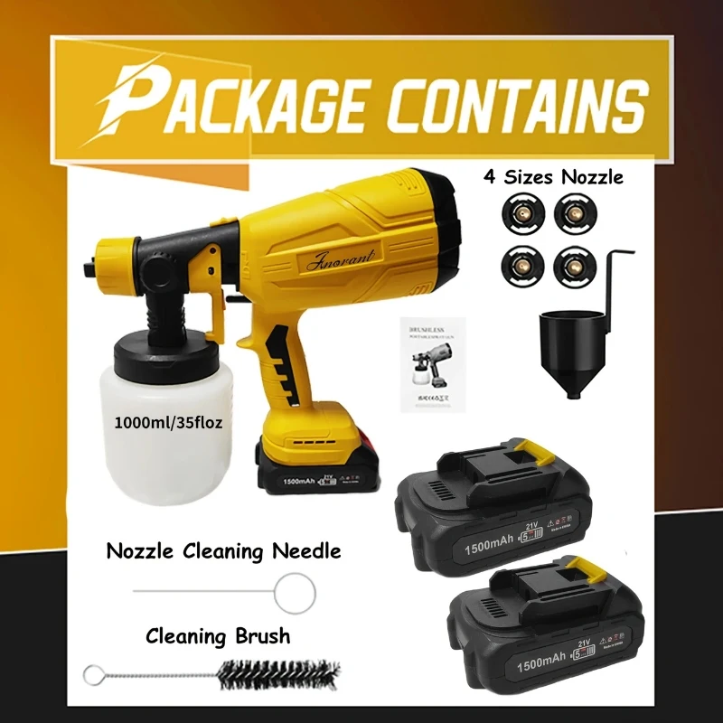 

Новый беспроводной электрический пистолет-распылитель высокого давления HVLP, подходящий для ремонта мебели своими руками, заборов, стен, садовых инструментов и автомобилей