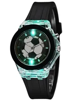 Fashionable Glowing Black White Football Children's Wristwatch Set Casual Versatile Gift Ideal for Daily Wear 6