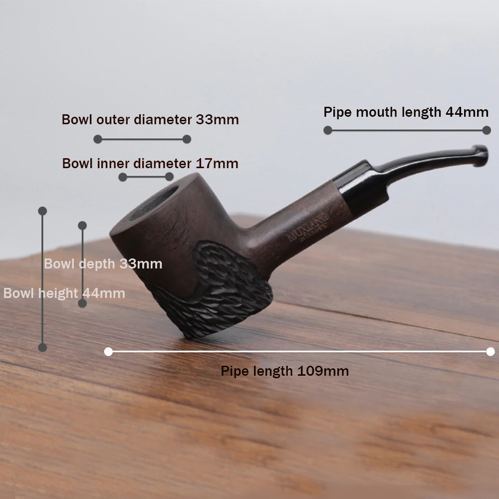 JIBILL sandalwood tobacco pipe, warm snuff pipe, 3mm pipe channel, cherry wood model, solid wood pipe, small curved handle pipe