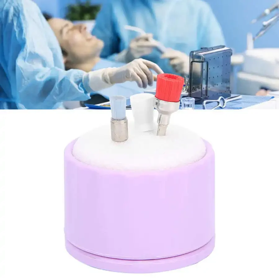 Dental Endo File Clean Stand Holder Sponge Endo File Cleaning Sponge Dental Material Accessory Purple Dentist Tools Washing Box — zdjęcie 2