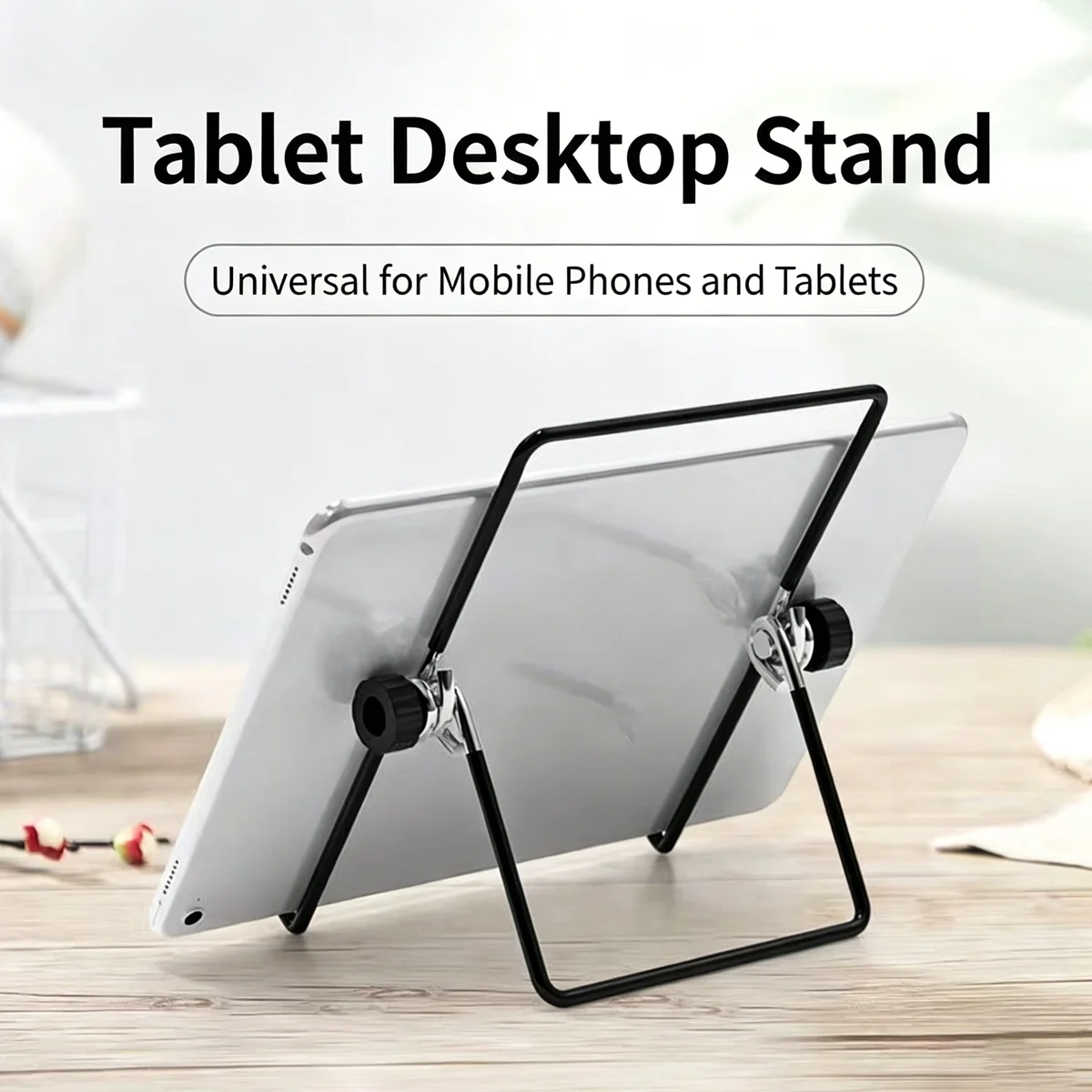 Soporte Multifuncional para Teléfono y Tableta, Plegable, Portátil, Fácil de Guardar, Soporte de Pie para Uso en el Suelo, Soporte Triangular Plegable de Alambre de Hierro