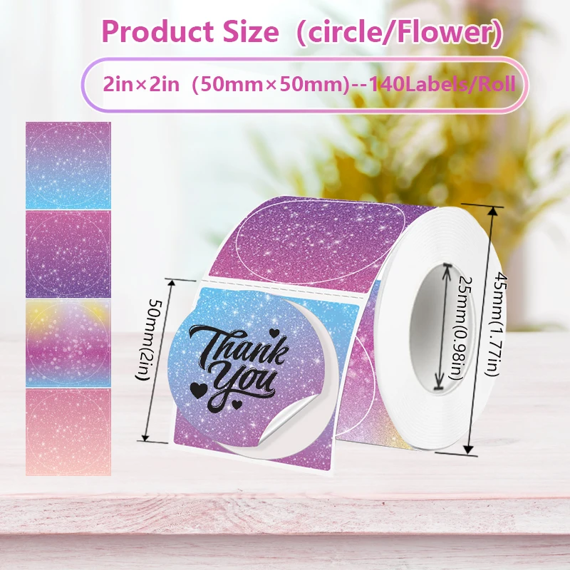 50x50 Laser Transparent Thermal Adhesive Label Roll Compatible for Phomemo M110 M200 M120 M220 E210 P50 DETONG P1 Label Printer