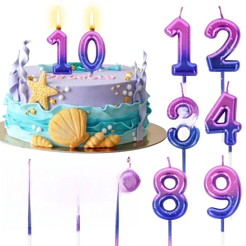 Décoration de gâteau en nickel é, chiffres 0 à 9, pour fête d'anniversaire, Chi, fournitures de pâtisserie, DIY