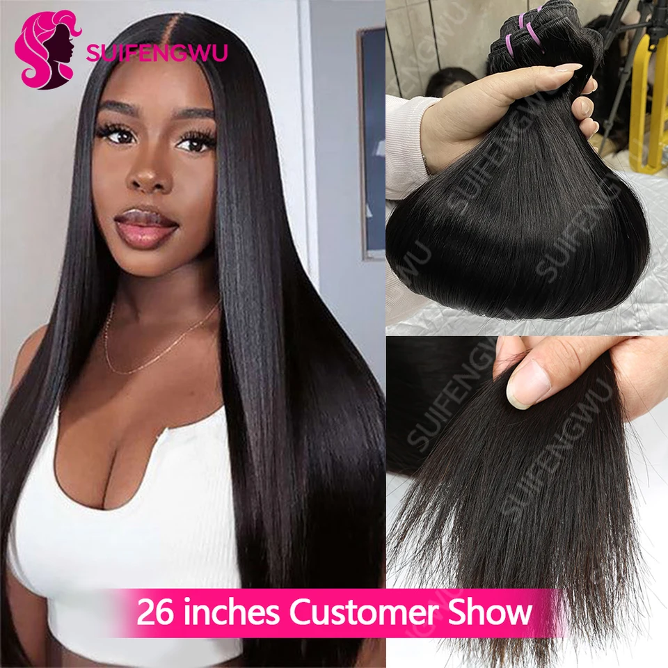 Paquetes de Cabello Liso 15A Doble Tiro 100% Cabello Humano Crudo Alta Calidad Paquetes Lisos Cabello Humano Vietnamita 6