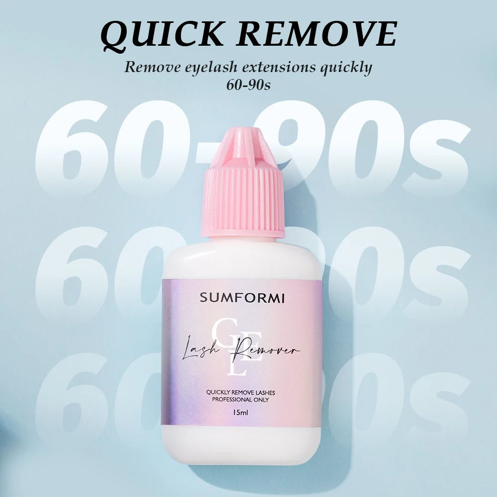 Sumformi Eyelash Glue Remover 15ml Remover Gel Liquid Fast Remove No Irritation Eyelash Extension Clean Gel False eyelash Makeup