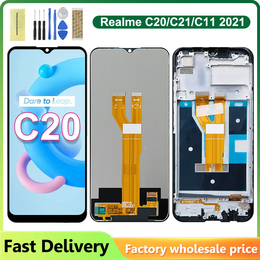 6.5\'\' Original For Oppo Realme C20 C21 RMX3201 RMX3063 LCD Display Touch Screen Digitizer Assembly For Realme C11 2021 Display