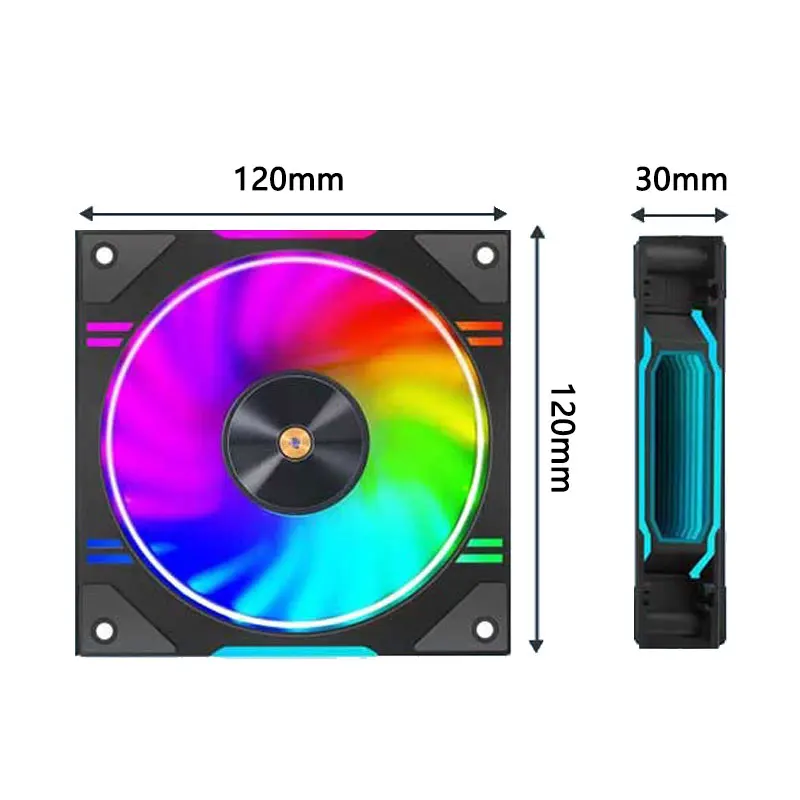 UPSIREN D30 120X120X30mm Computer case cooling fan Suitable for air cooling/water cooling radiator/5V 3PIN ARGB/4PIN PWM - view 2