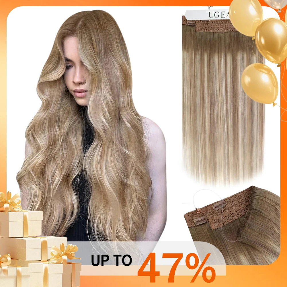 ugeat-extensiones-de-cabello-humano-con-alambre-cabello-negro-natural-linea-de-pescado-real-una-sola-pieza-trama-de-cabello-de-alambre-invisible-con-clips-12-20-pulgadas